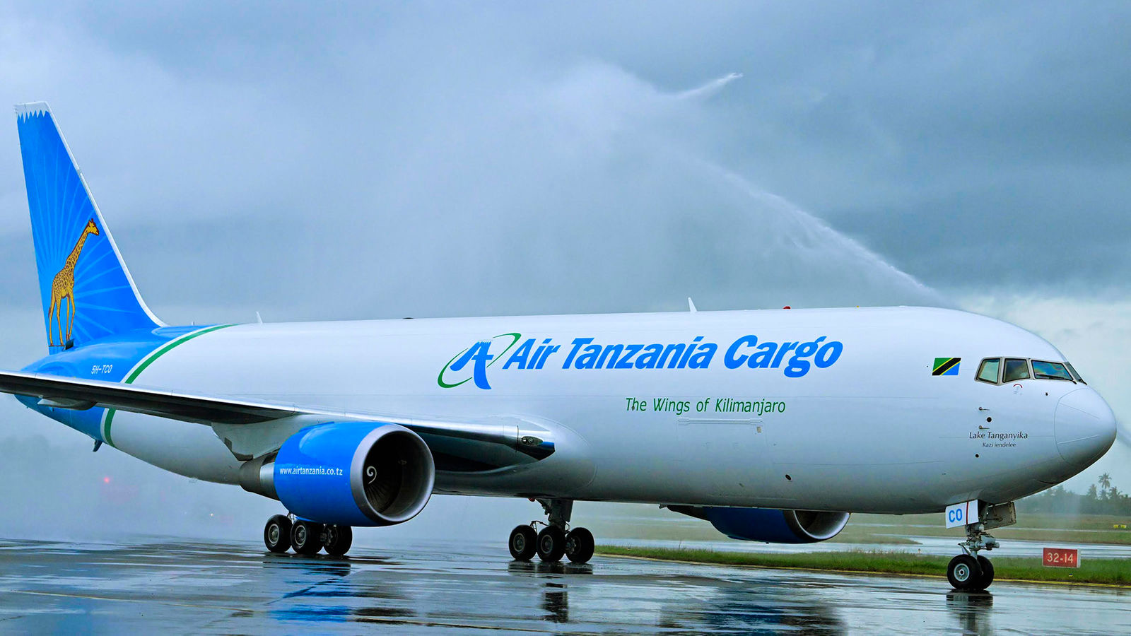 Air Tanzania Cargo aircraft on the runway